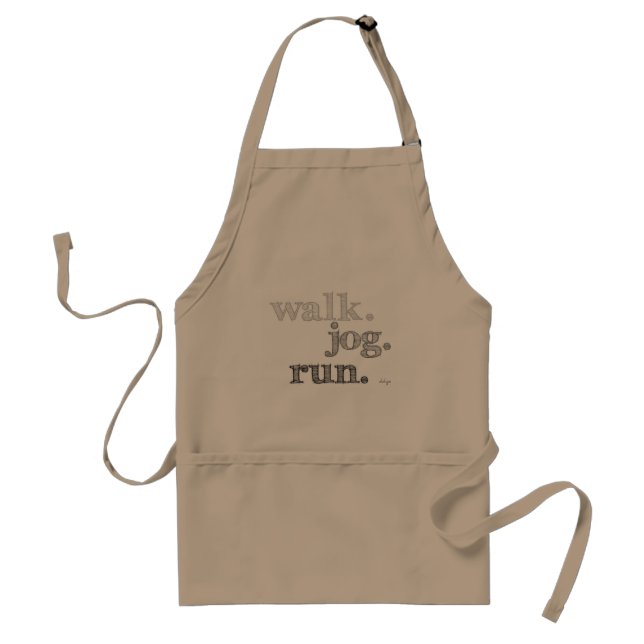 GRAY WALK JOG RUN (font SHADED) Standard Apron (Front)
