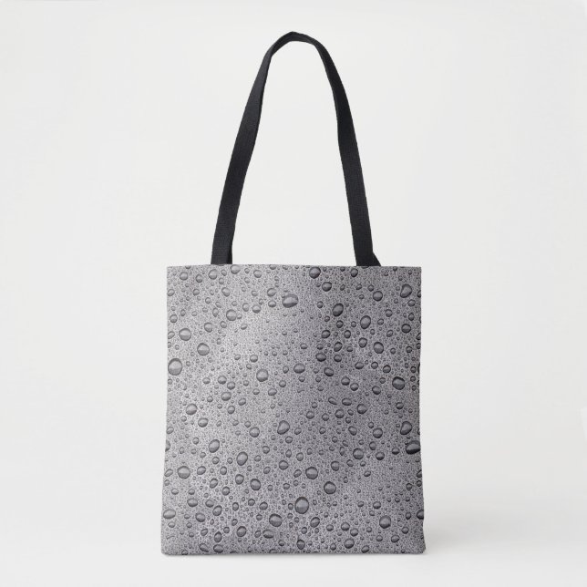 Gray water droplets tote bag (Front)