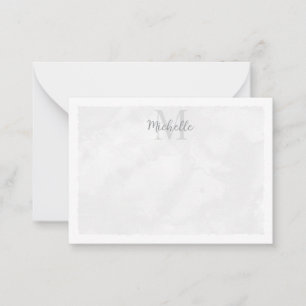 Gray Watercolor All Occasion Monogram Card
