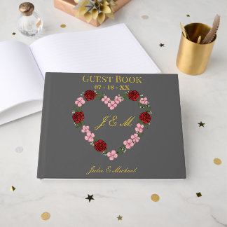 gray wedding guest book