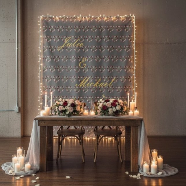 gray wedding photobooth tapestry (Creator Uploaded)