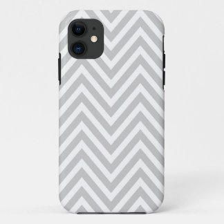 GRAY WHITE CHEVRON PATTERN iPhone 11 CASE
