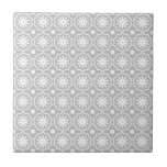 Gray white modern geometric floral pattern ceramic tile<br><div class="desc">Gray white modern geometric floral pattern ceramic tile</div>