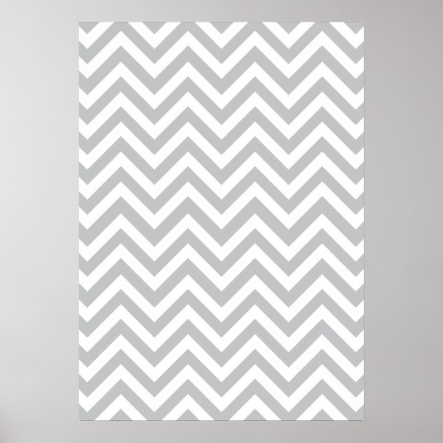 Gray & White Zig Zags Poster (Front)