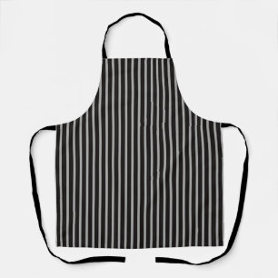 gray with black stripes apron