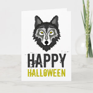 Gray Wolf, Happy Halloween Card
