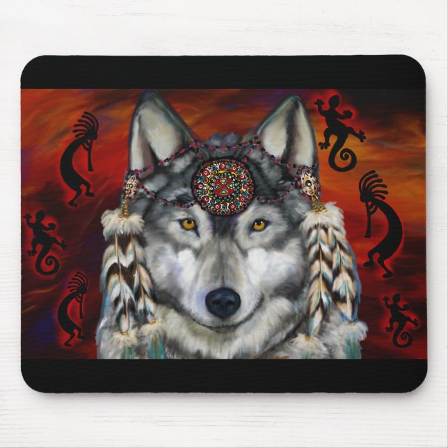 Gray Wolf Mouse Pad (Front)