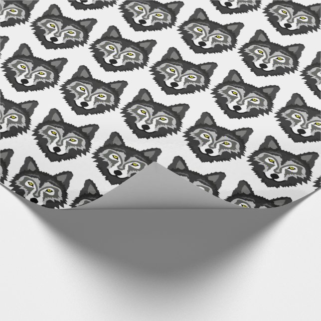 Gray Wolf Wrapping Paper (Corner)