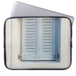 GRAY WOODEN 2-DOOR WINDOW CLOSED LAPTOP SLEEVE