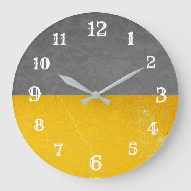 Gray & yellow Modern Wall clock (Front)