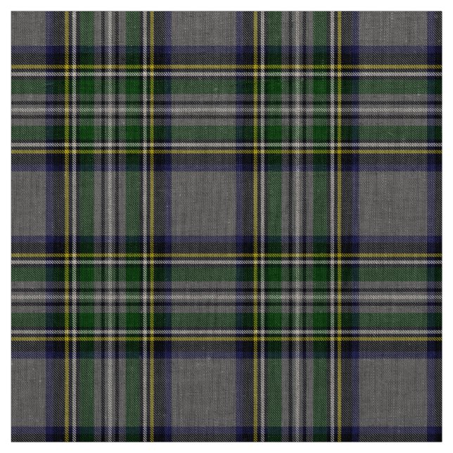 Gray & Yellow Tartan Plaid Fabric (Swatch)