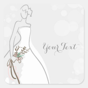 'Graycious' Bride Square Sticker