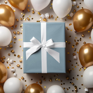 Grayish Dust Blue Wrapping Paper Roll