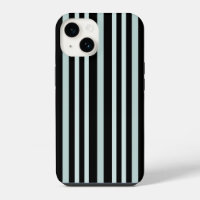 Grayish Grey Green Line Stripes On Black