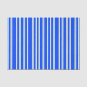 Grayish Grey Green Line Stripes On Blue Tissue Paper