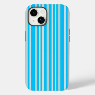 Grayish Grey Green Line Stripes On Sky Blue iPhone 14 Case