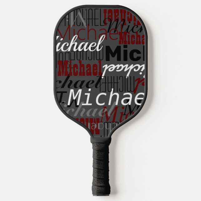 Grayish Pattern of Names Pickleball Paddle (Front)