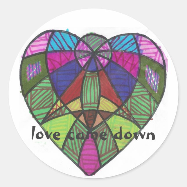 Grayland Daisy Green Heart Sticker (Front)