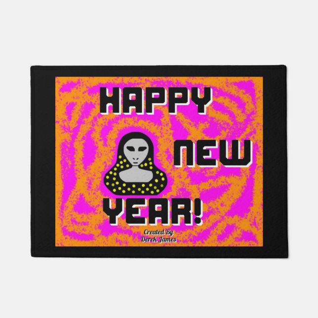 Grays New Year Wishes Door Mat (Front)