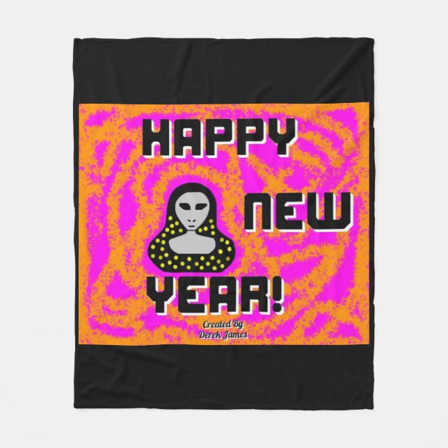 Grays New Year Wishes Medium Fleece Blanket (Front)