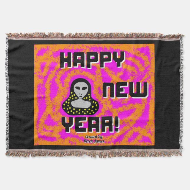 Grays New Year Wishes Throw Blanket (Front)