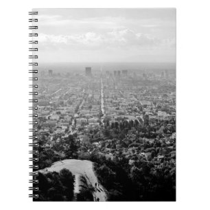 GRAYSCALE AERIAL PHOTO OF CITY NOTEBOOK