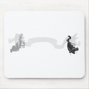 Grayscale Angels Marquee Banner Mouse Pad