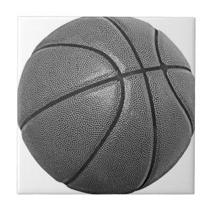 Grayscale Basketball Ceramic Tile