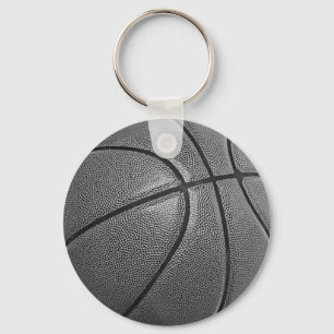 Grayscale Basketball Keychain