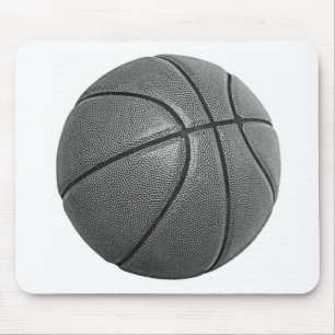 Grayscale Basketball Mouse Pad