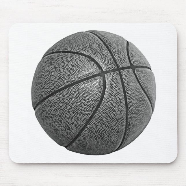 Grayscale Basketball Mouse Pad (Front)