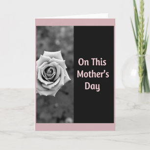 Grayscale Floral Mothers Day Card