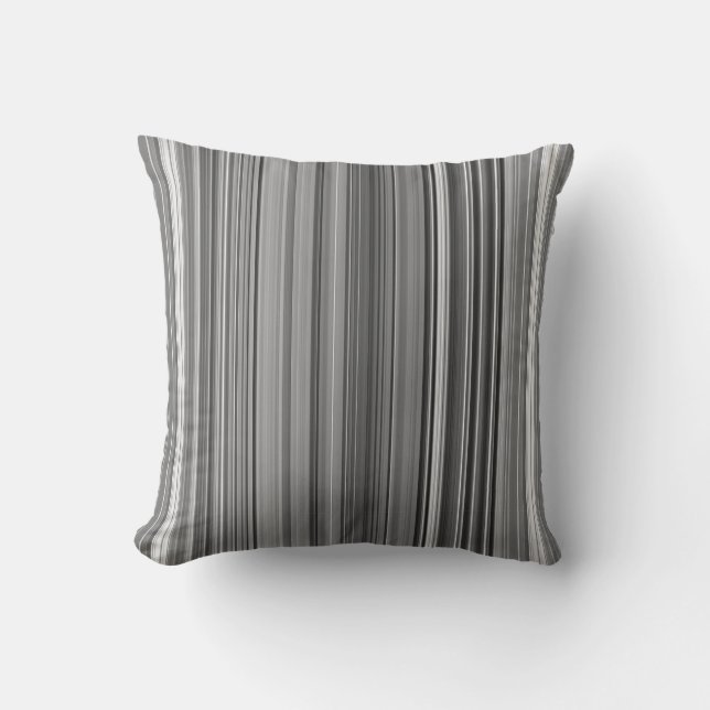 Grayscale Grey Stripe Cushion (Front)