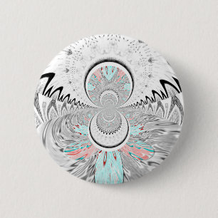 Grayscale Kaleidoscope Art Print 6 Cm Round Badge