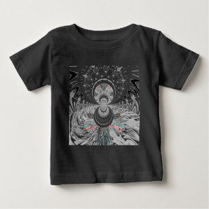 Grayscale Kaleidoscope Art Print Baby T-Shirt