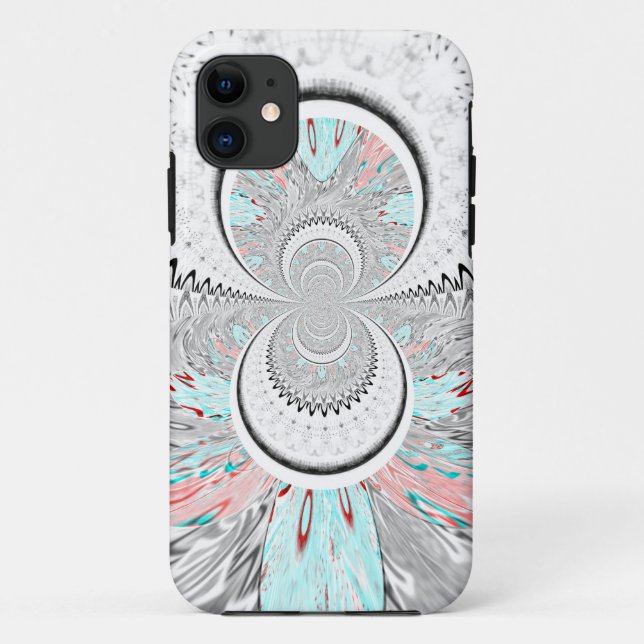 Grayscale Kaleidoscope Art Print Case-Mate iPhone Case (Back)
