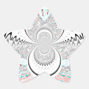 Grayscale Kaleidoscope Art Print Star Sticker