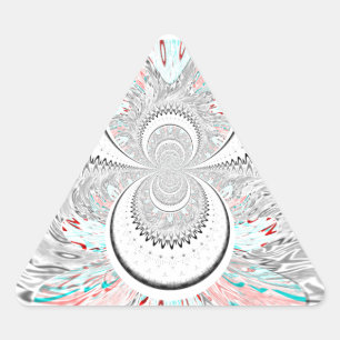 Grayscale Kaleidoscope Art Print Triangle Sticker