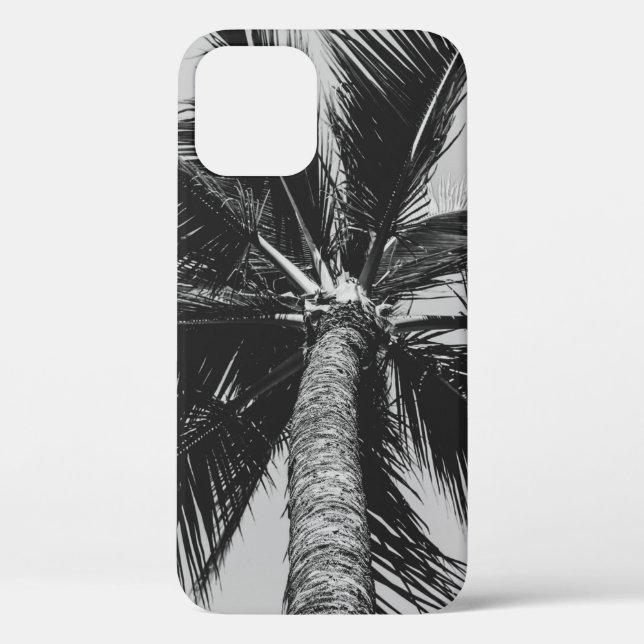 GRAYSCALE LOW ANGLE PHOTOGRAPHY OF COCONUT PALM TR Case-Mate iPhone CASE (Back)