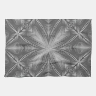 Grayscale Monochrome Cloudy Grey Abstract Pattern Tea Towel