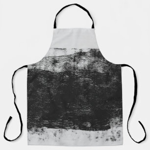 Grayscale photo of body of water apron