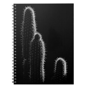GRAYSCALE PHOTO OF CACTUS NOTEBOOK