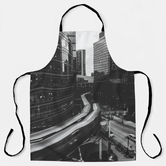GRAYSCALE PHOTO OF CITY APRON (Front)