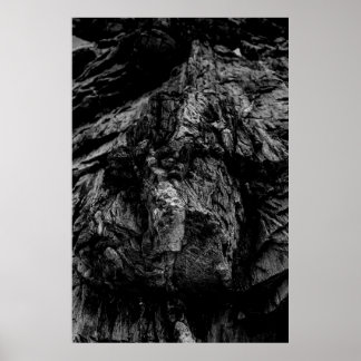 Grayscale photo of rock poster