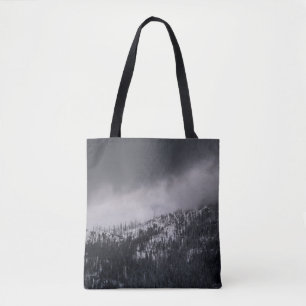 GRAYSCALE PHOTO OF TREE TOTE BAG
