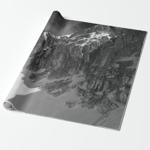 GRAYSCALE PHOTOGRAPHY OF MOUNTAIN WRAPPING PAPER