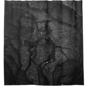 Grayscale photography of rock formation shower curtain