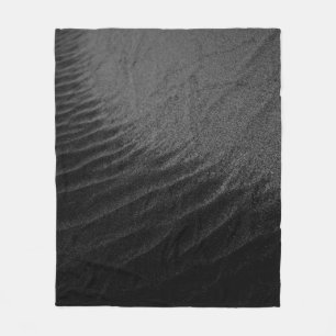 GRAYSCALE PHOTOGRAPHY OF SAND FLEECE BLANKET