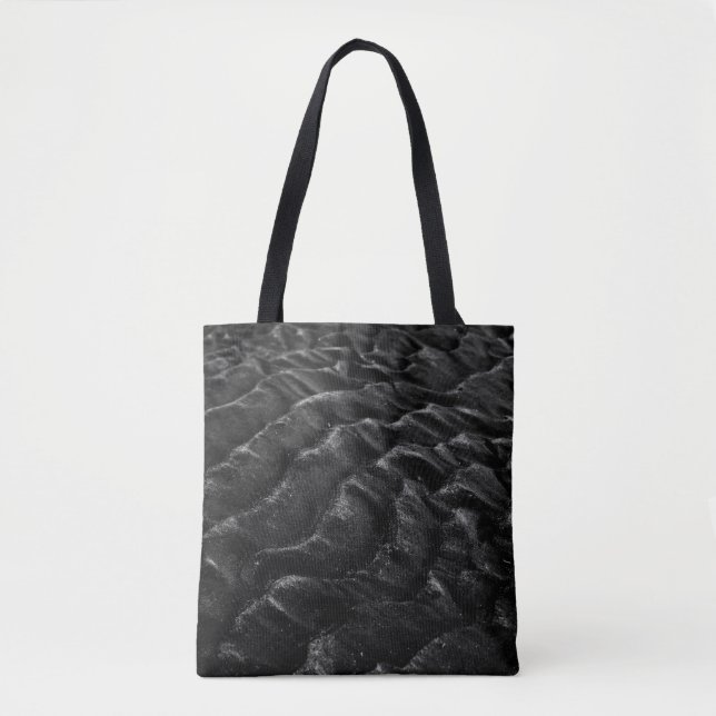 Grayscale photography of sand tote bag (Front)