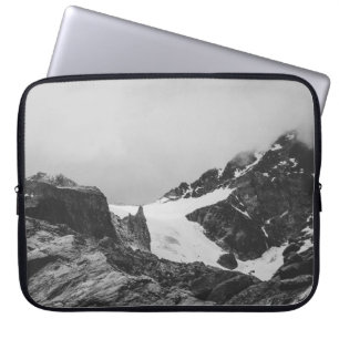 GRAYSCALE PHOTOGRAPHY OF SNOW COVER MOUNTAIN
